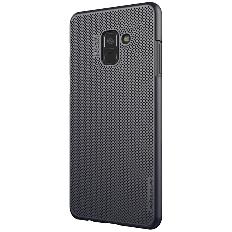 Nillkin легкий теплоотвод чехол для телефона для samsung Galaxy A8 Plus A8+ A730F чехол тонкий на ощупь - Цвет: Черный