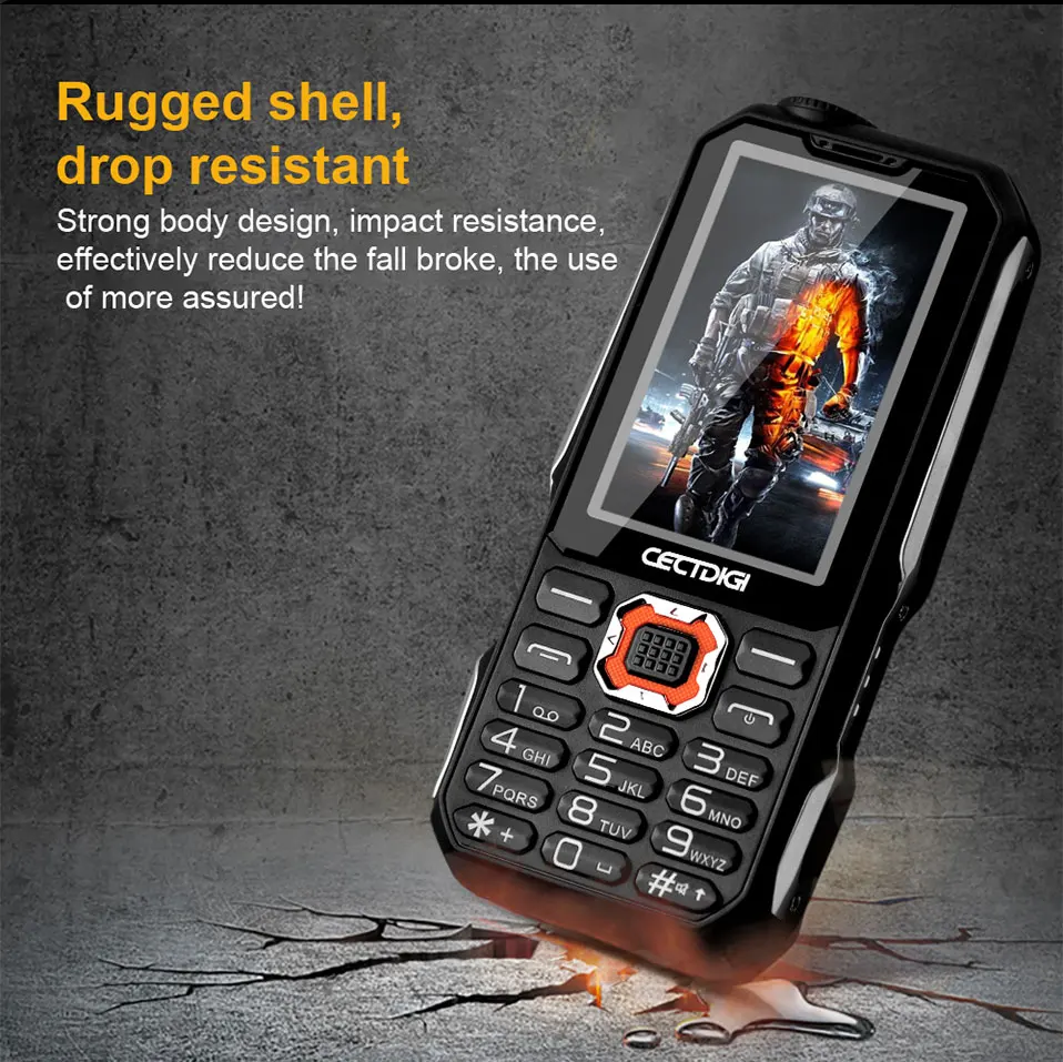 Мобильный телефон с тремя sim-клавиатурой Cectdigi T19, 2,8 дюйма, 15800 мА/ч, внешний аккумулятор, FM радио, GSM, фонарик, Противоударная кнопка, сотовый телефон
