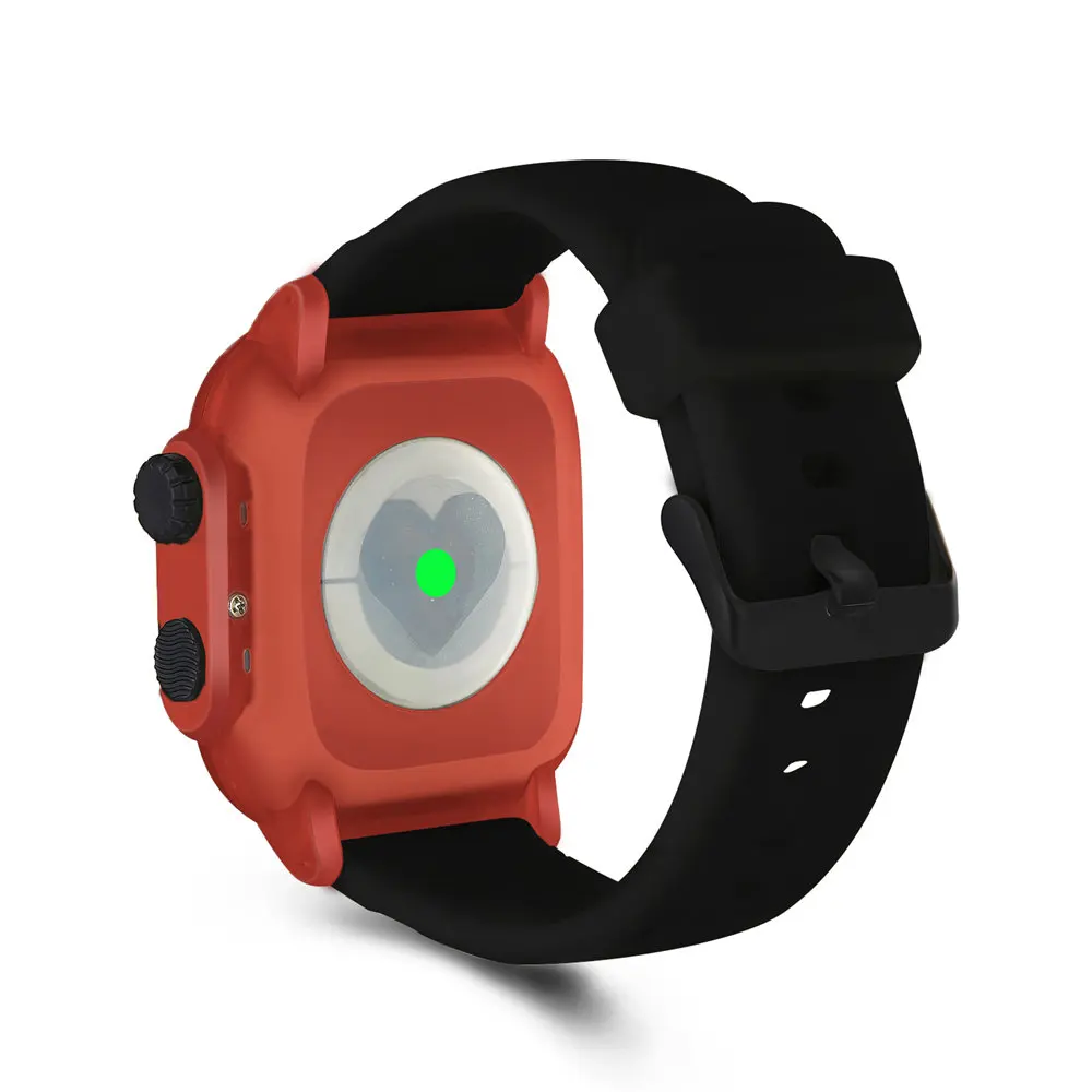 Водонепроницаемый ударопрочный чехол для Apple Watch Series 5 4 3 2 Мягкая силиконовая лента для iWatch Band 42 мм 44 мм ремешок