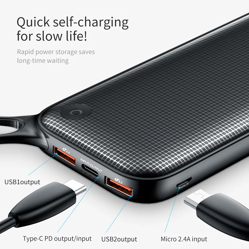 Baseus 20000 мАч Quick Charge 3 0 Power Bank USB C Pover Poverbank Портативное зарядное Внешнее устройство
