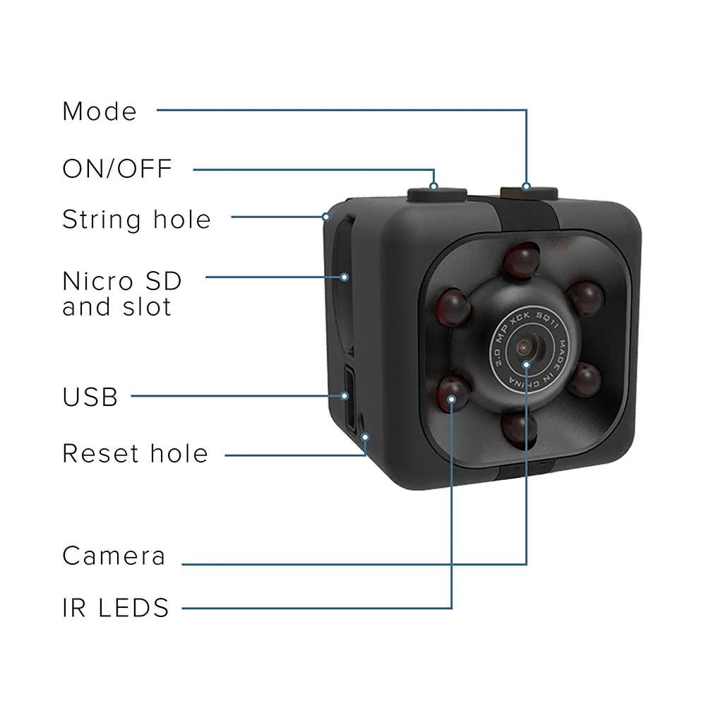 Мини-камера SQ11 PRO 1080P HD датчик ночного видения Видеокамера микро видеокамера DVR DV