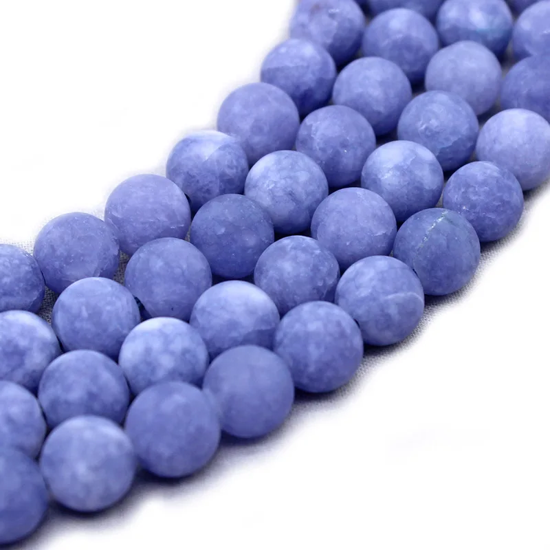 Матовые бусины из натурального камня лаванда искусственные круглые свободные