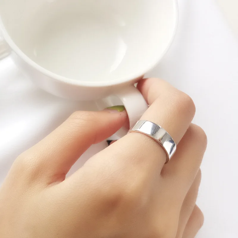 Новые модные стильные Серебристые круглые кольца для женщин Регулируемый размер