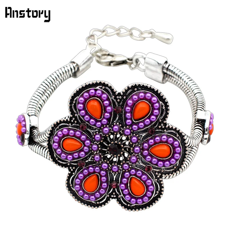 Ручной работы Смола подсолнечника браслет Богемия для Для женщин Античная