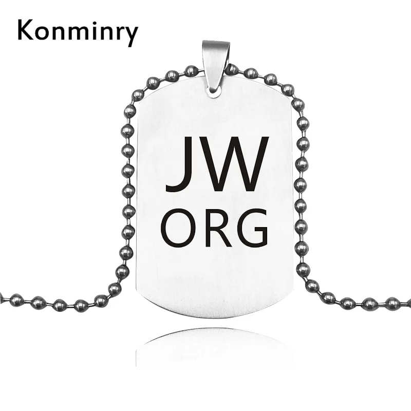Модные JW. ORG брелок для ключей из нержавеющей стали, подвеска, бирка для собак, бусины, металлические брелки для женщин и мужчин, ювелирные изделия Konminry