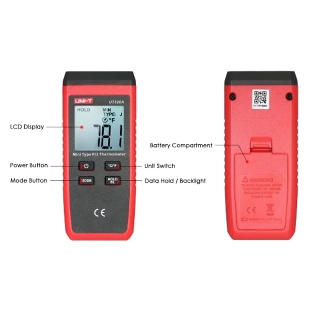 UNI T UT320D мини контактный термометр двухканальный K/J термопары Temp метр UT320A|Приборы