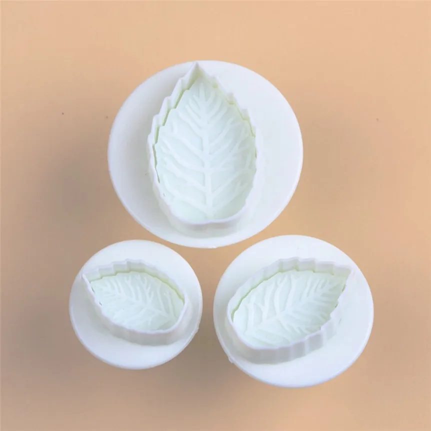 3pcs DIY Tree leaf Press Molding Foil Mold Silicone Cake Decor Fondant 3D Leaves Mould drop shipping | Дом и сад