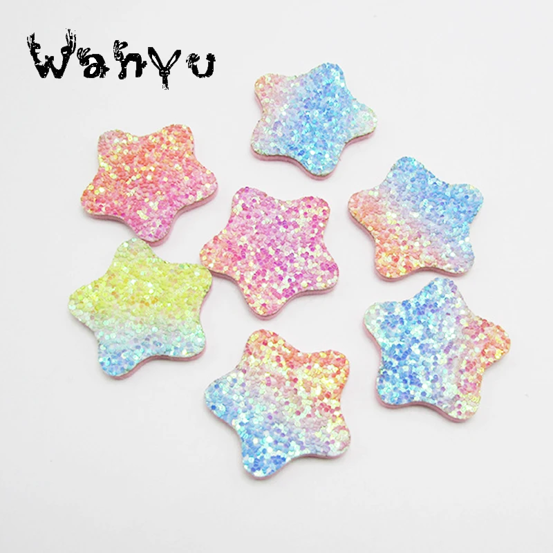 3cm Glitter Baby Girls Hair Accessories Shiny Star Padded Appliqued for BB Clip Decoration Cake | Дом и сад