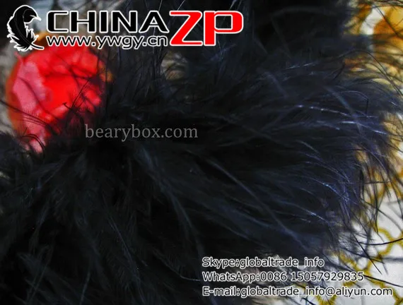CHINAZP фабрика www.ywgy.cn 20 г/шт. 10 ярдов/лот Высокое качество Окрашенный черный Боа Из