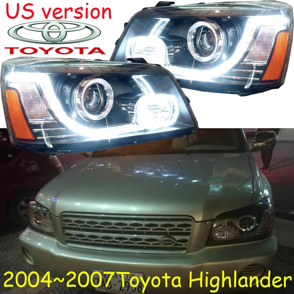 

2004~2007y car bumer head light for Toyota highlander headlight car accessories LED DRL HID xenon fog for highlander headlamp