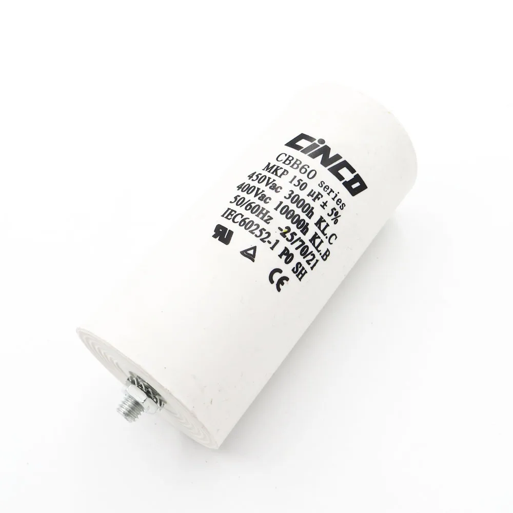 150UF 400V 450V CBB60 Motor Run Capacitor wire SH DB Polypropylene Film Ac 450VAC Water Pump electrical engine 150mfd 150mf |