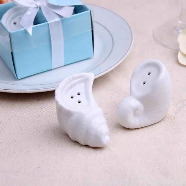 10 компл./Лот Новое поступление океан Стиль пара раковин соль и перца шейкеры