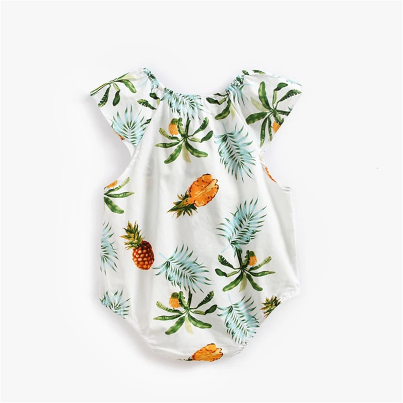 Детский комбинезон без рукавов с принтом ананасов и фруктов|Боди для малышек| |