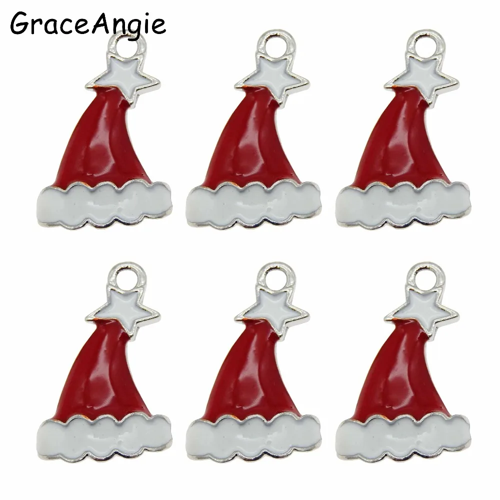 Graceangie 10 шт. Рождество ручной работы Цепочки и ожерелья Санта Клаус Шапки браслет