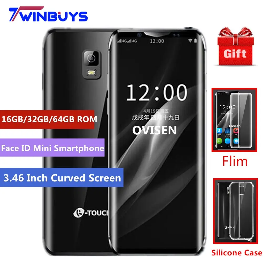 Роскошный супер мини 4G мобильный телефон K-TOUCH i10 3,46 дюймов изогнутый экран 16 Гб/32 ГБ/64 Гб rom Android 8,1 Лицо ID маленький смартфон
