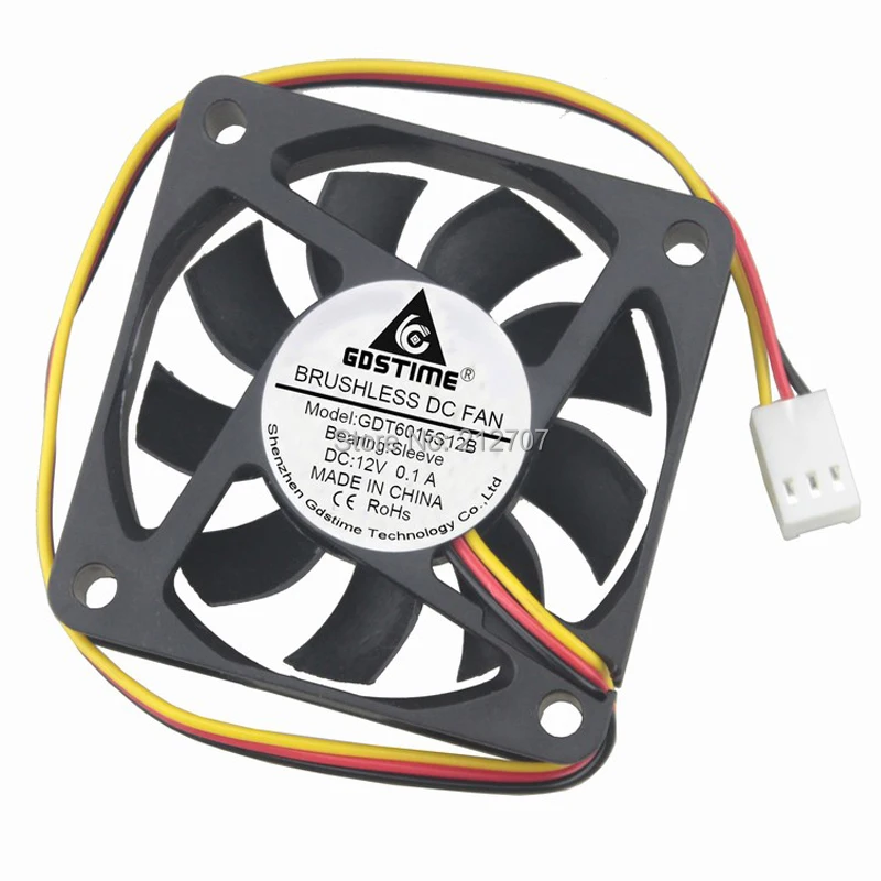

50PCS Gdstime 6cm 60mm 60x60x15mm DC 12V 3Pin Computer PC Cooling Fan