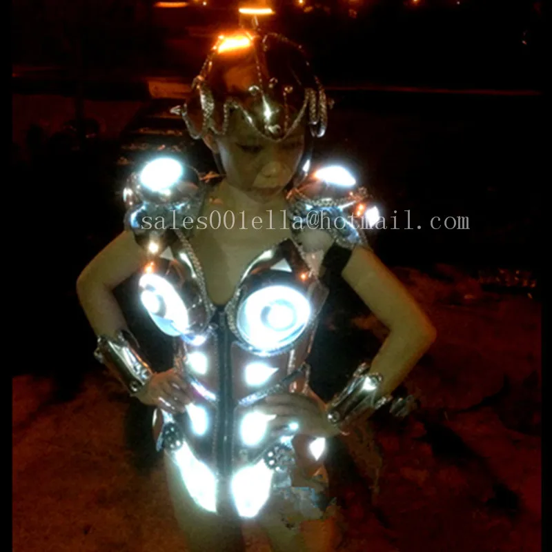 White led light Модное шоу, Led, Женский воин, доспехи, костюмы для выступлений, певица, диджей, одежда, сексуальные, женские, вечерние, Бальные, светящиеся, вечернее платье - Цвет: White led light
