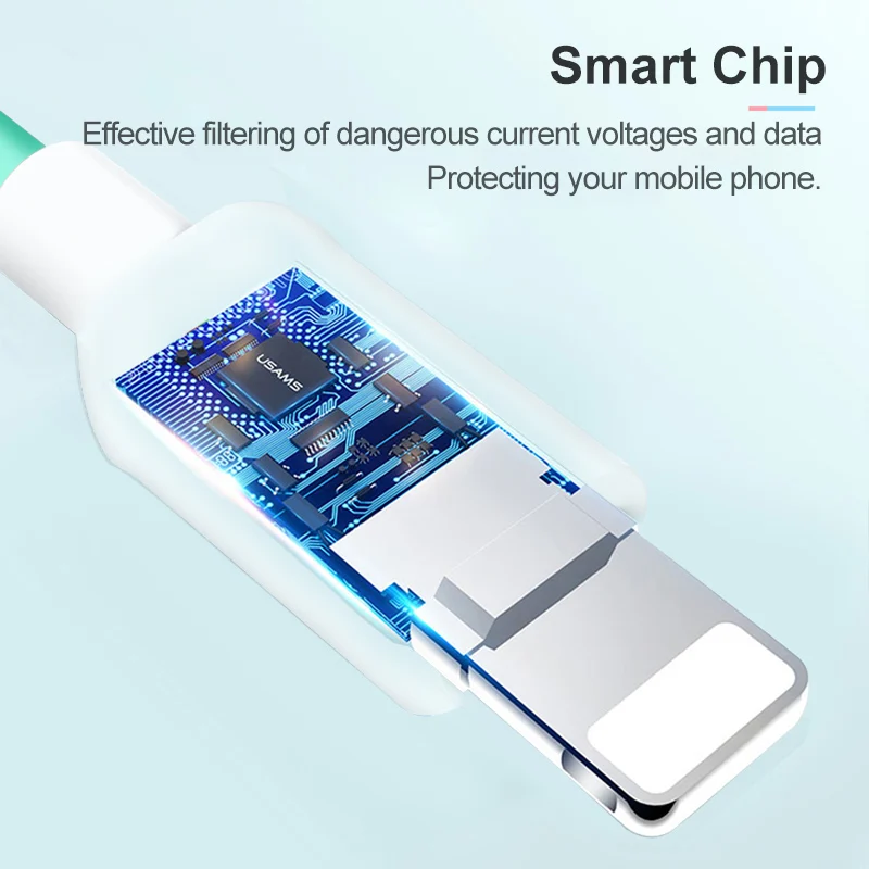 USAMS usb кабель для осветительного кабеля iPhone 8 plus 2A USB зарядки данных X 6s Phone SE 5s
