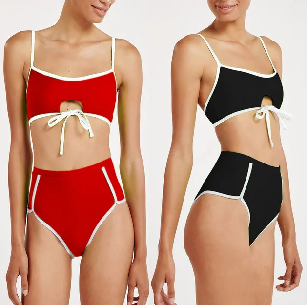 Two Piece Sexy Bandage Swimsuit Swimwear Summer Bathing Bikini Monokini Suit High Waist Beach Holiday Bottoms Triangle 2019 | Женская