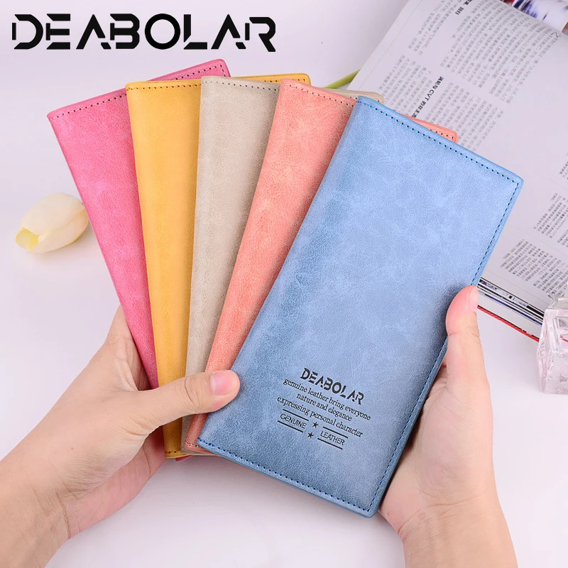 Модный женский длинный кошелек ультратонкий клатч из искусственной кожи