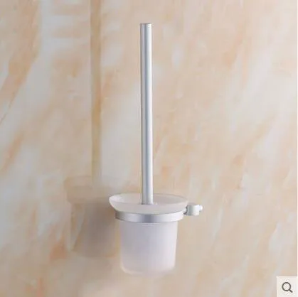 Space Aluminum toilet brush holders wall mounted Sliver set Toilet bowl cleaning appliance Free Shipping | Обустройство дома