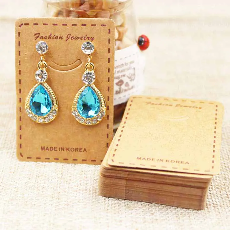 200 шт прекрасные улыбающиеся серьги карта продуктов белый/крафт картон ювелирные