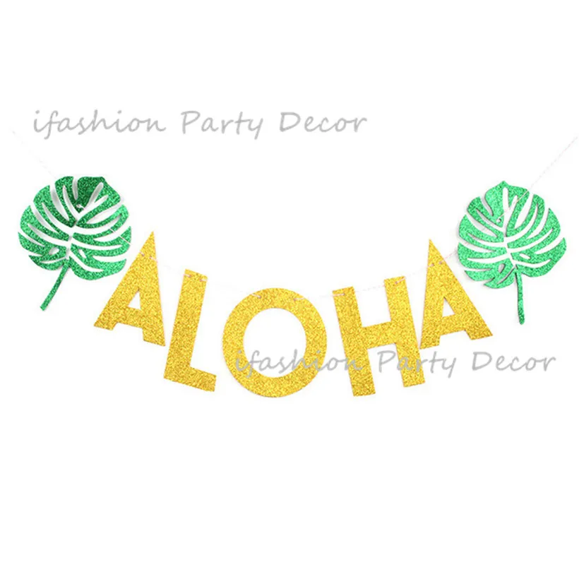 Розовые фламинго и ананас воздушные шары для вечеринки Aloha баннер тканевая