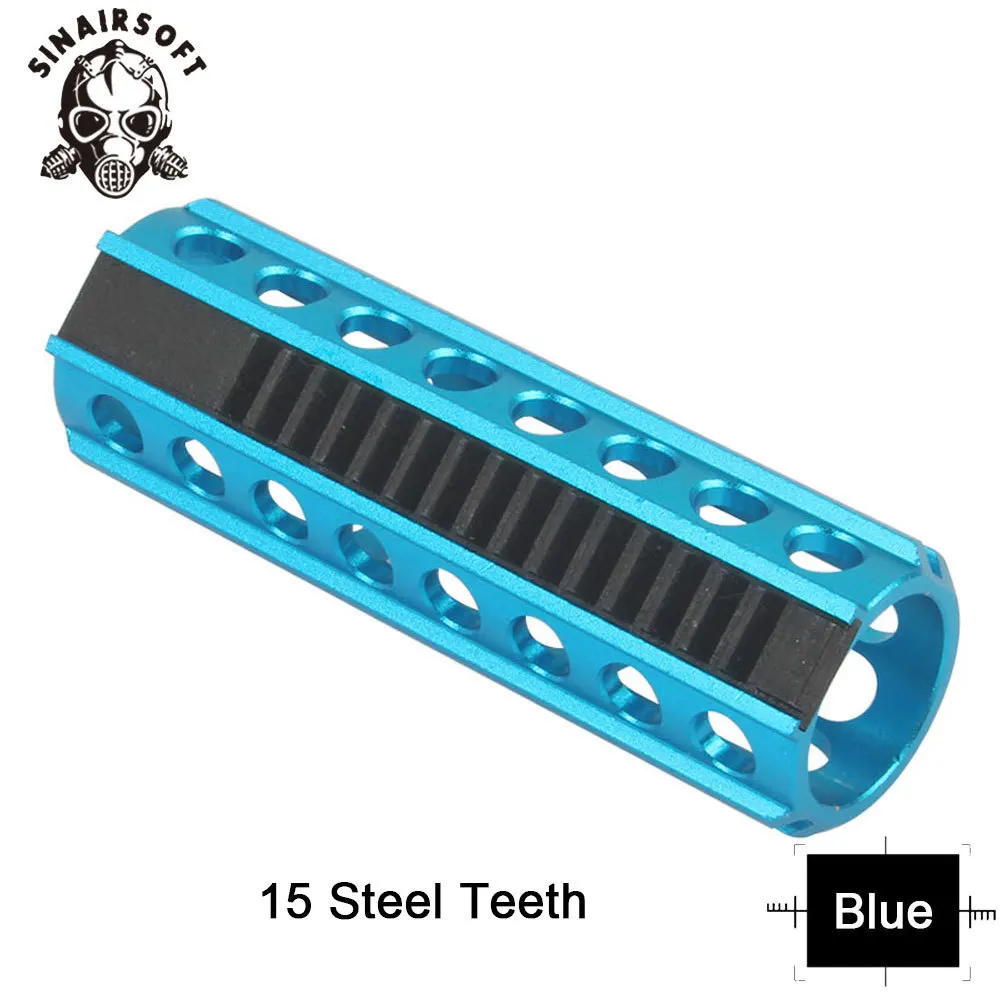 15 Full Teeth Blue MA 15 полный сталь/половина зубы алюминий синий/красный поршень Fit Ver. 2/3 AEG Коробка передач для страйкбола охота Paintbal аксессуары - Цвет: 15 Full Teeth Blue