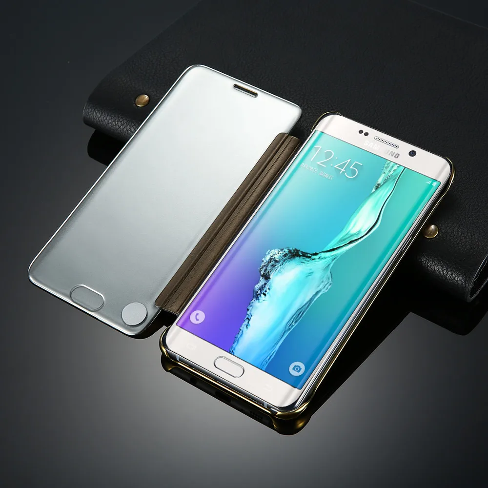 S6 Край Чехол Для Galaxy S7 Ясно Зеркало поверхность Флип Мобильные Телефоны