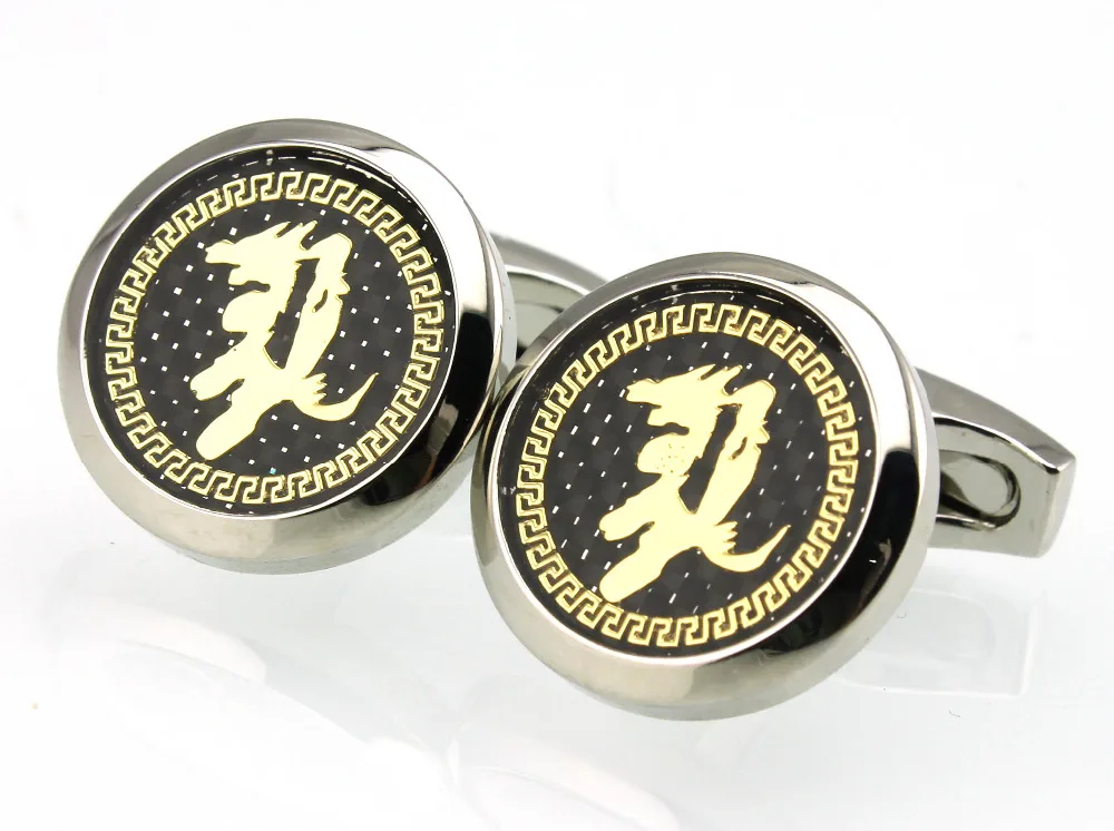 Мужские Запонки с китайскими знаками Зодиака 12 дюймов|men cuff links|cuff linksmen |