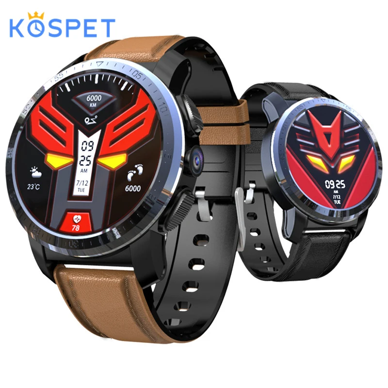 Смарт-часы KOSPET Optimus 4G, Телефон IP67 MT6739+ NRF52840 с двумя чипами, Android 7,1, 800 Вт, камера, gps, 800 мА/ч, ответ на вызов, SIM, TF карта