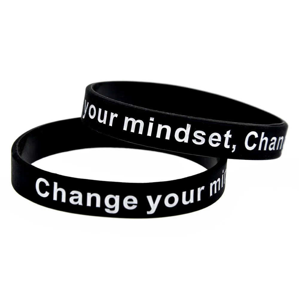 

OBH 50PCS Change Your Mind Set Change Your Life Motivational Silicone Wristband