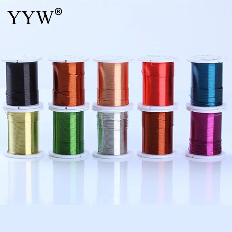 10 шт./лот 10 м/шт. Латунная проволока 0,3 мм для создания самодельных украшений из меди и разноцветных шнуров для бисероплетения.