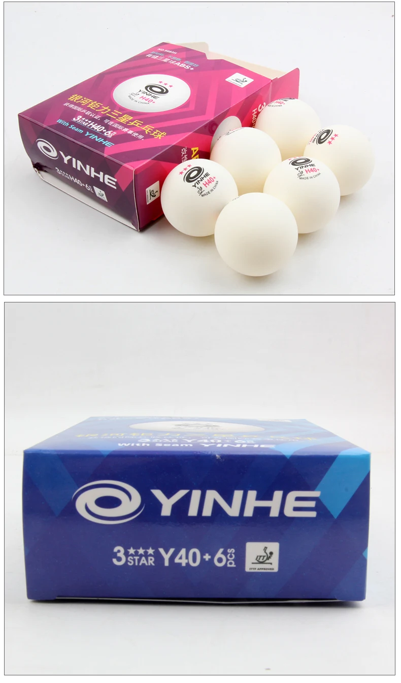 YINHE Galaxy 3-Star Прошитые шарики для настольного тенниса пластиковые 40+ ITTF одобренные белые Поли шарики для пинг-понга