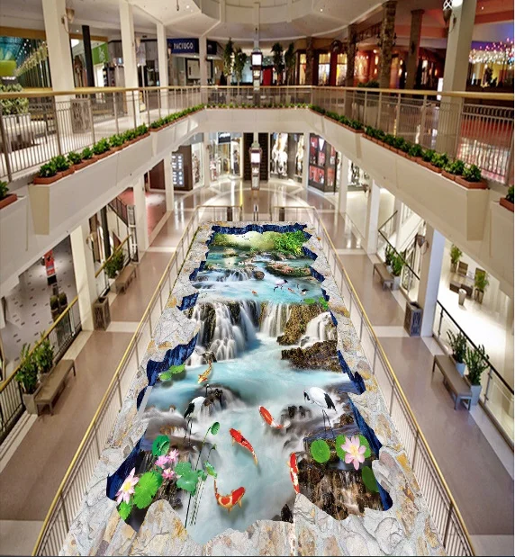 

[Self-Adhesive] 3D Egret Fish Forest 44 Non-slip Waterproof Photo Self-Adhesive Floor Mural Sticker WallPaper Murals Print Decal