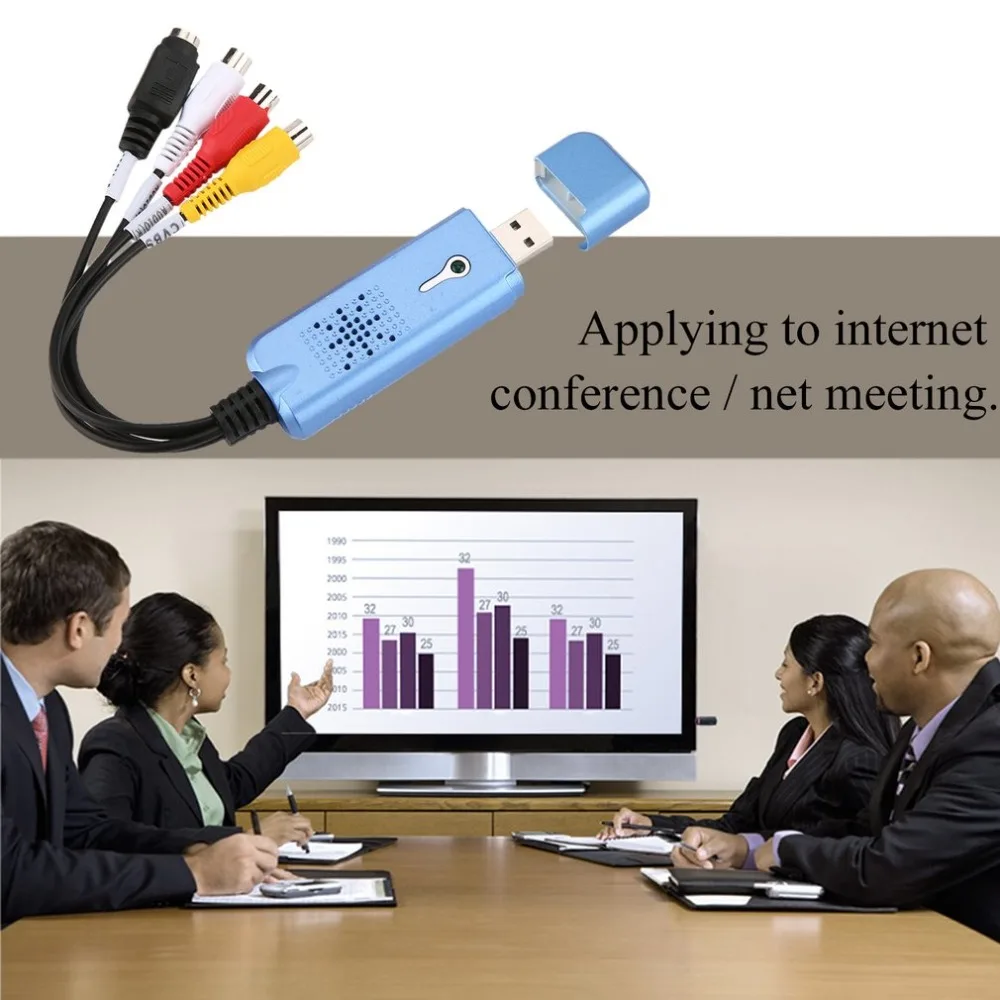 Новый Портативный USB 2 0 Видео Аудио адаптер карты захвата VHS DC60 DVD конвертер