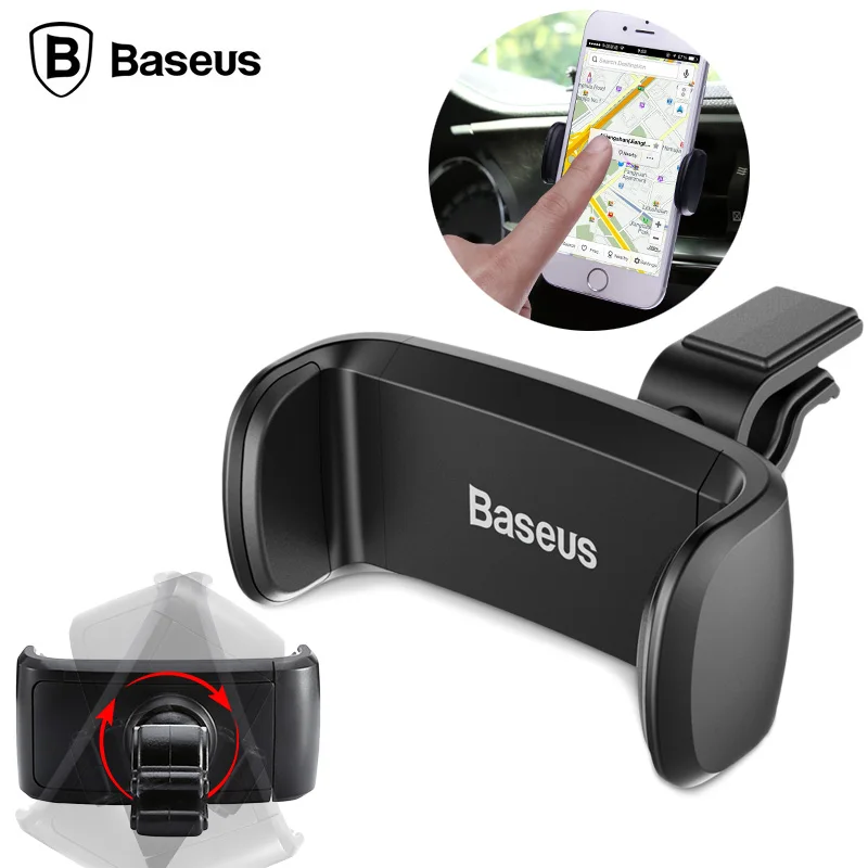 Универсальный автомобильный держатель для телефона Baseus iPhone X Samsung S9 с вращением