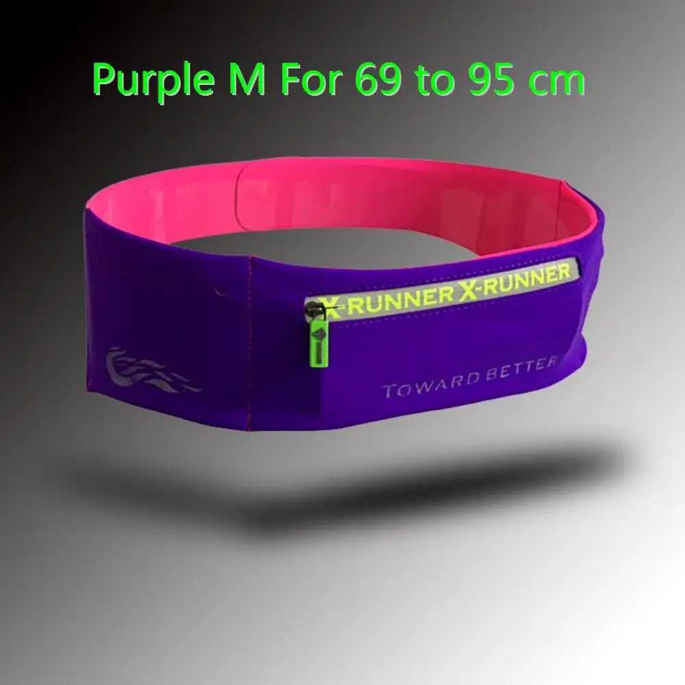 Purple M 69 to 95cm SzBlaZe совершенно новая, водонепроницаемая поясная сумка для бега для хранения 6-дюймового телефона, поясная спортивная сумка для бега, велоспорта, фитнеса - Цвет: Purple M 69 to 95cm