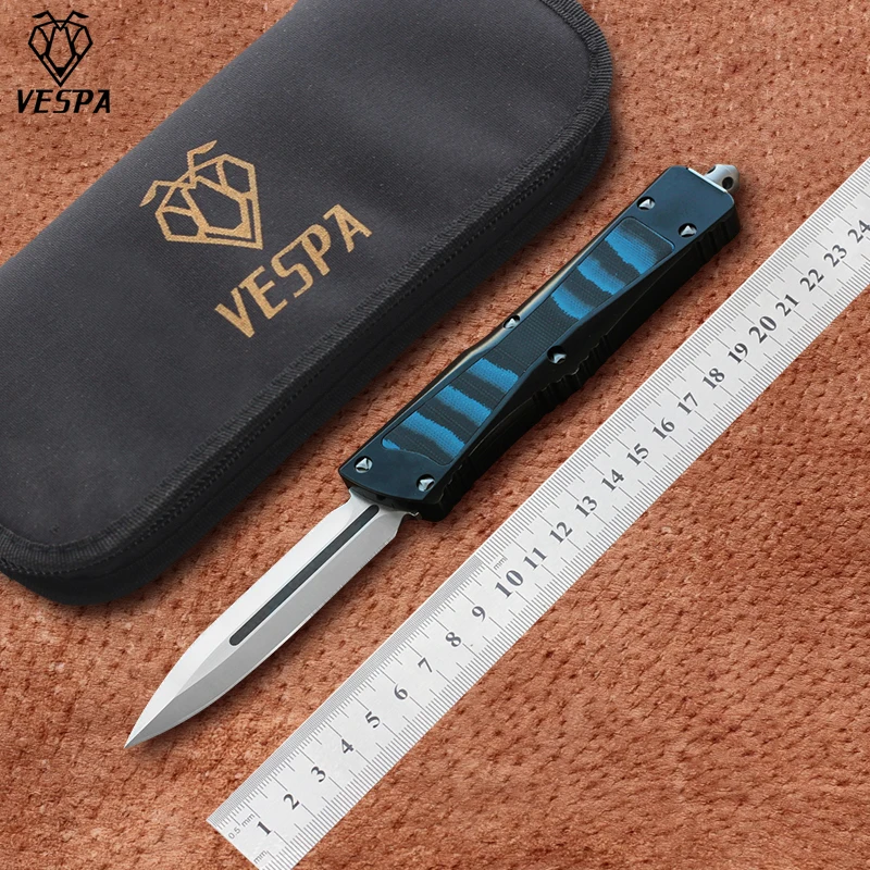 Лезвие ножа VESPA: D2 Ручка: алюминий+ TC4+ G10, кемпинг выживания Открытый EDC Охотничий Тактический инструмент обеденный кухонный нож