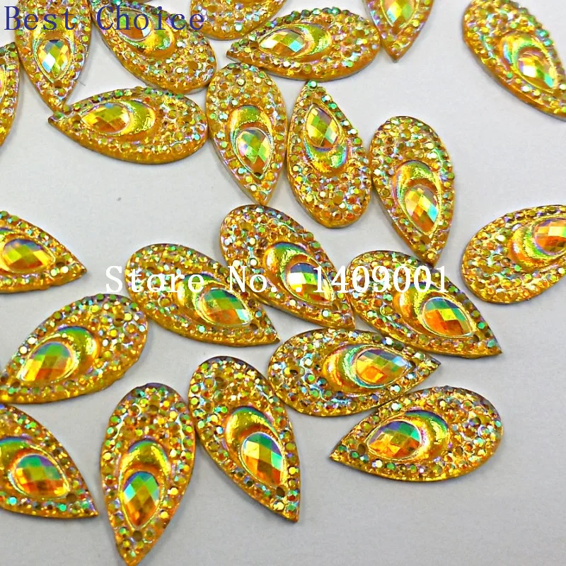 Модные королевские стразы из смолы 10x20 мм ярко желтые камни и искусственные