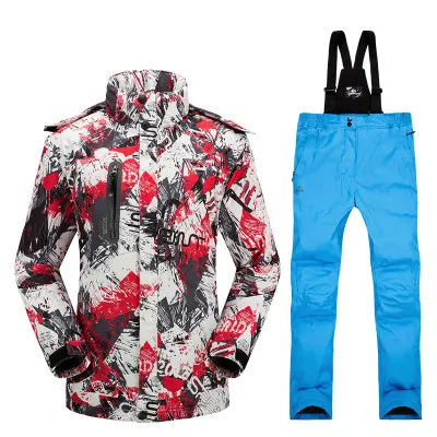 Лыжный костюм мужской зимний 2018 водонепроницаемый ветрозащитный утепленная