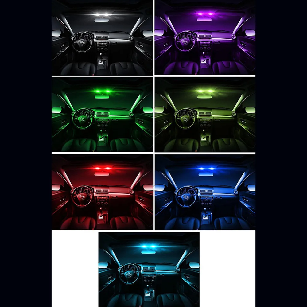 T10 ba9s 31/41 мм 12SMD 5050 RGB светодиодный ная лампа 2017 Новинка 2 шт. красочная