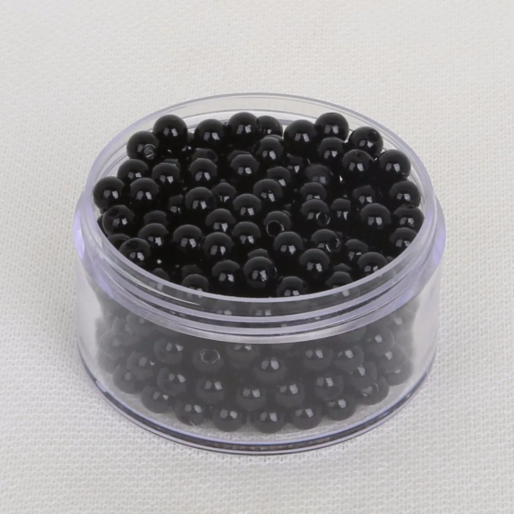 Горячая Распродажа диаметр 6 мм Круглый черный Пластиковые акриловые бусины с