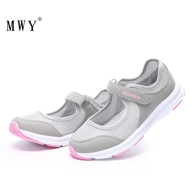

MWY Women Walking Shoes Zapatillas Deporte Mujer Outdoor Sport Shoes Women Athletic Breathable Mesh Sneakers Women Hook Loop