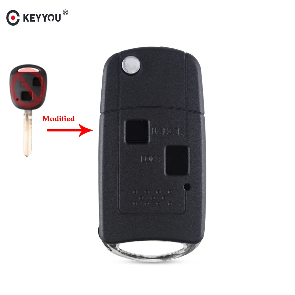 KEYYOU для TOYOTA Avalon Camry Corolla Echo Rav4 чехол автомобильного ключа с 2 кнопками