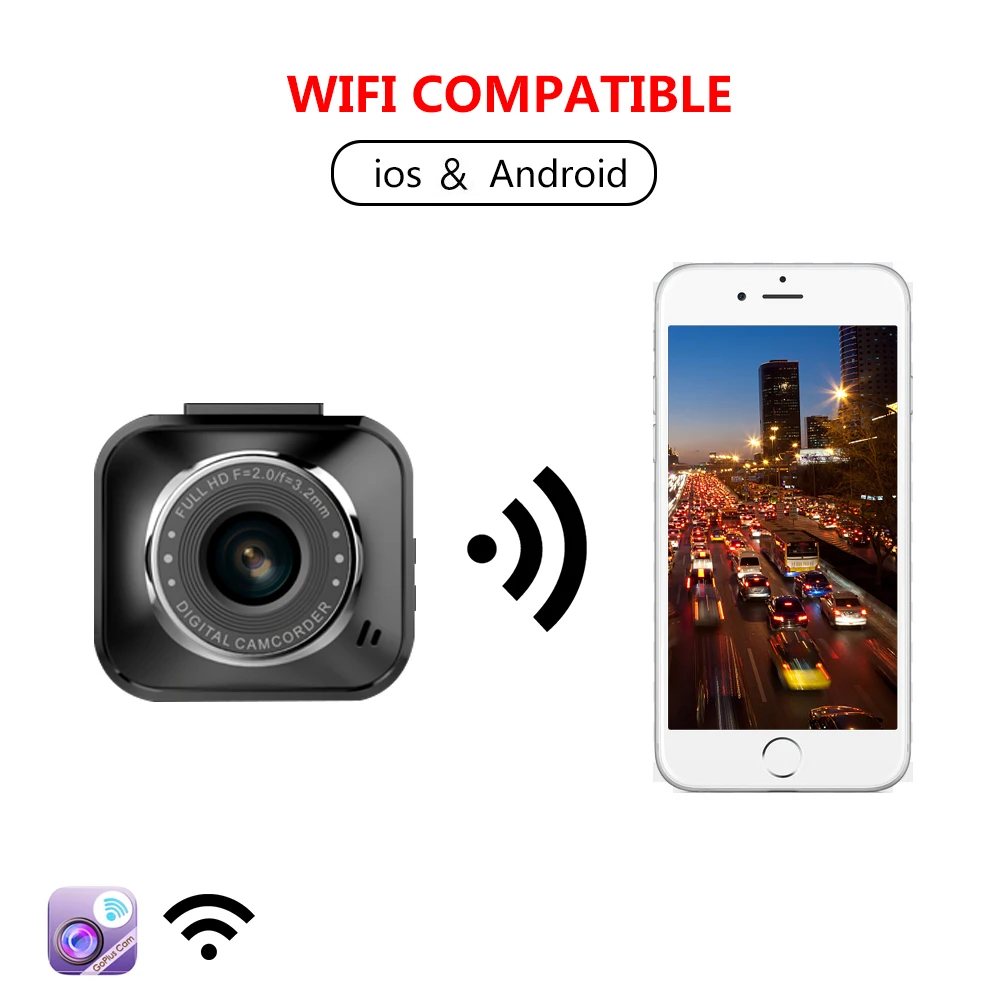 Dash Cam 1080 P Full HD мини автомобиль DVR рекордер WiFi резервная камера для автомобилей