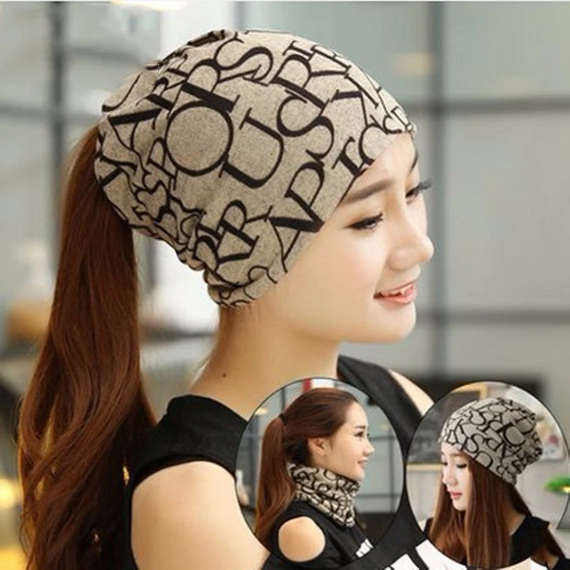 Женская вязаная шапка из сакрафта с буквенным принтом на осень и зиму эластичная