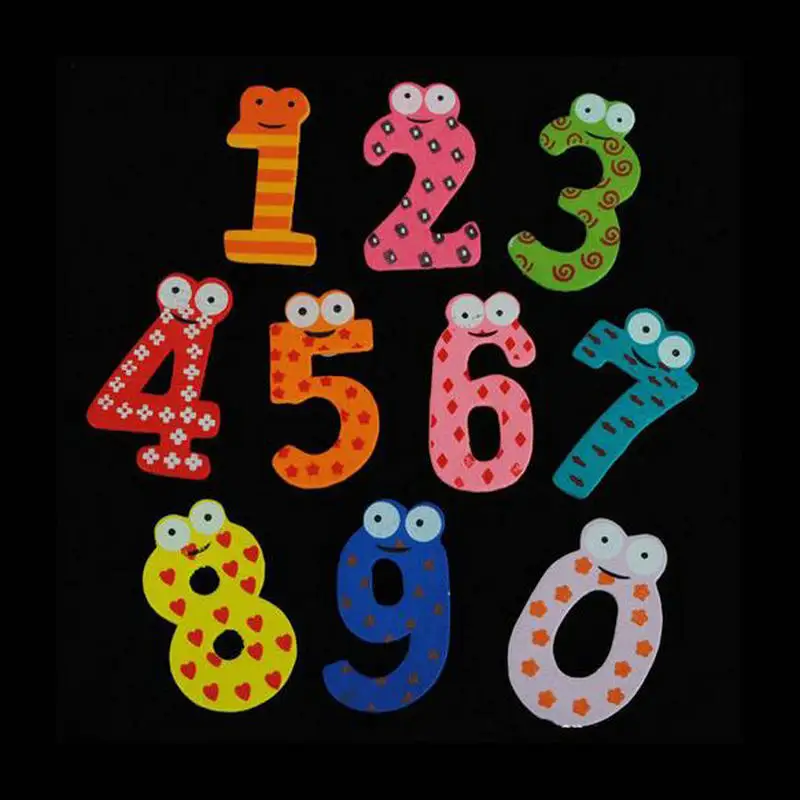 10 шт./компл. Дети образования математика игрушка Catoon Деревянный магнит на