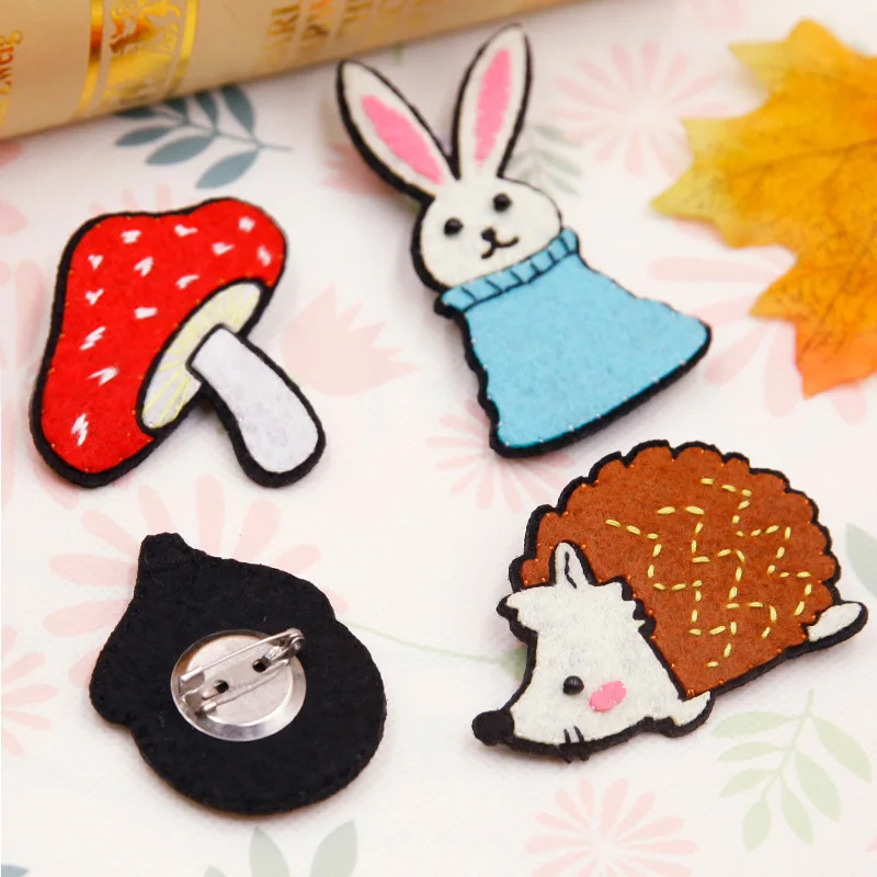 4 шт./компл. фетровая брошь сделай сам для девочек свитер одежда Pin мультяшный