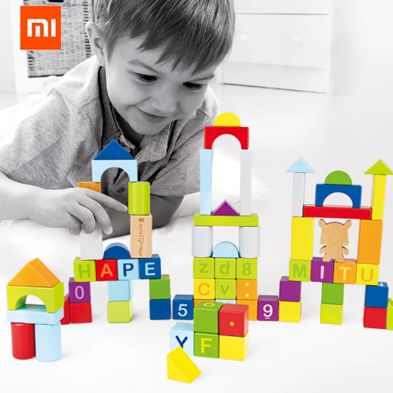 Xiaomi MITU Hape 70pcs Puzzle Building Blocks Early Education Kids Toy 26 Letters 10 Numbers Educational Toys | Электроника